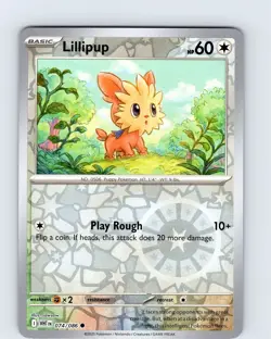 Pokemon TCG Lillipup S&V White Flare 074/086 Reverse Holo Common Card NM - Image 1