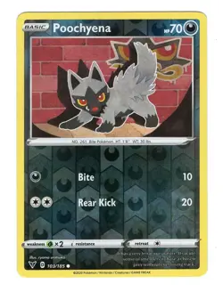 Pokemon TCG Poochyena SWSH Vivid Voltage 103/185 Reverse Holo Common Card NM - Image 1