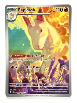 2025 Rapidash 189/182 Illustration Rare IR Holo Destined Rivals Card Pokemon TCG - Image 1