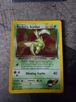 Rocket's Scyther 13/132 Gym Heroes Holo Rare HP/MP Pokemon Card TCG - Image 1