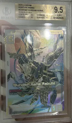 2025 Bandai Gundam Card Game Newtype Rising Gundam Aerial LR++ BGS 9.5 PSA 10 - Image 1