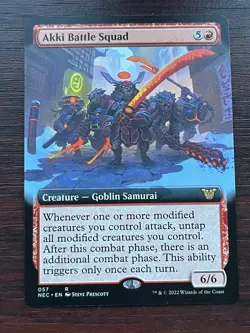 1x BORDERLESS AKKI BATTLE SQUAD - Kamigawa - MTG Magic the Gathering - Image 1