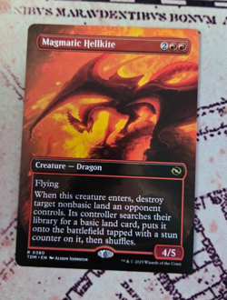 MTG Magmatic Hellkite Borderless Extended Tarkir Dragonstorm NM - Image 1