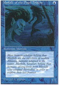 MTG Merfolk of the Pearl Trident, NM-Mint, English Alternate Fourth Edition 4th - Image 1