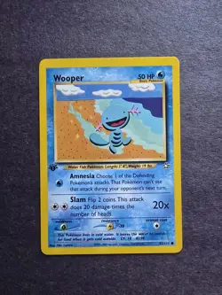 Pokemon TCG Neo Genesis 1st Edition Wooper 82/111 Regular Card LP - Image 1