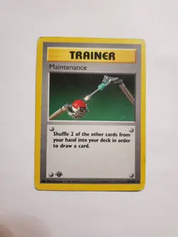 Pokemon Maintenance Base Set 1st Edition Shadowless 83/102 PL! - Image 1