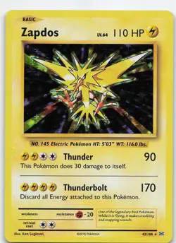 Zapdos 42/108 Holo Rare Holo XY - Evolutions NM Pokemon - Image 1