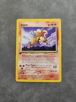 Pokemon TCG Entei 17/64 1st Edition Nonholo Rare - Neo Revelation - HP - Image 1