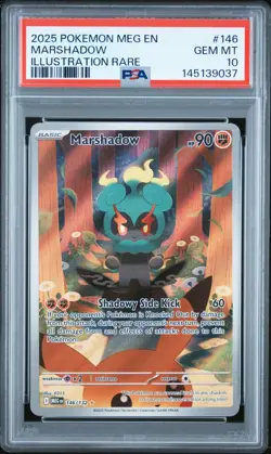 PSA 10 MARSHADOW 146/132 ILLUSTRATION RARE MEGA EVOLUTION POKEMON 😍 - Image 1