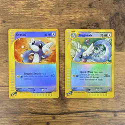 Pokemon TCG Expedition Reverse Holo Dratini 107/165 & Dragonair 75/165 LP/NM- - Image 1