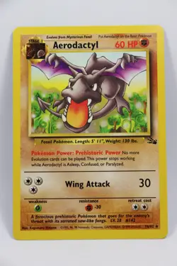 Unlimited Fossil Aerodactyl Rare 16/62 Pokemon Card WOTC Vintage LP - Image 1