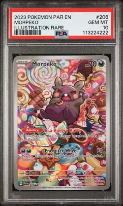 2023 POKEMON PAR EN-PARADOX RIFT ILLUSTRATION RARE #206 MORPEKO PSA 10 - Image 1
