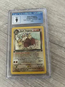 2000 Pokemon Team Rocket Dark Dugtrio 1st Edition Holo #6 CGC 9 MINT - Image 1
