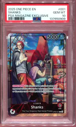 PSA 10 PRISTINE SHANKS PSA MAGAGZINE EXCLUSIVE PROMO CARD #001 2025 ONE PIECE - Image 1