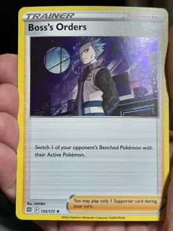 POKEMON BOSS'S ORDERS #132/172 RARE COSMOS SWIRL HOLOFOIL PROMO NM CARD - Image 1