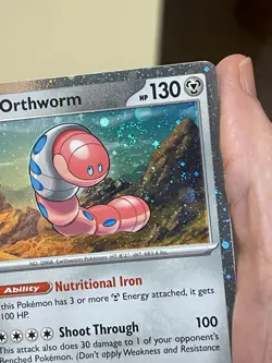 POKEMON ORTHWORM 151/193 RARE COSMOS HOLOFOIL WITH SWIRL PALDEA EVOLVED NM CARD - Image 3