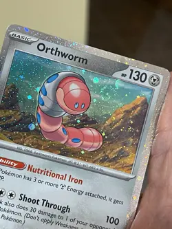 POKEMON ORTHWORM 151/193 RARE COSMOS HOLOFOIL WITH SWIRL PALDEA EVOLVED NM CARD - Image 4