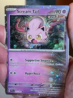 POKEMON SCREAM TAIL #077/162 UNCOMMON COSMOS HOLO SWIRL TEMPORAL FORCES NM CARD - Image 1