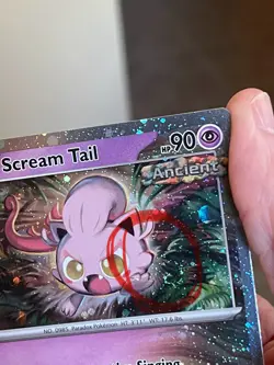 POKEMON SCREAM TAIL #077/162 UNCOMMON COSMOS HOLO SWIRL TEMPORAL FORCES NM CARD - Image 3