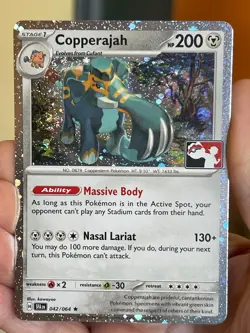 POKEMON COPPERAJAH 042/064 RARE COSMOS HOLO WITH SWIRL PROMO PLAY! PACK NM CARD - Image 1