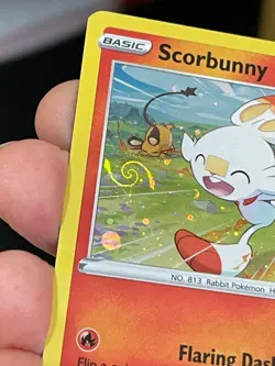 POKEMON SCORBUNNY SWSH244 PROMO BLACK STAR COSMOS HOLOFOIL WITH HD SWIRL NM CARD - Image 3