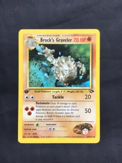 Pokemon Cards: Gym Challenge 1st Edition Uncommon: Brock's Graveler 34/132 - Image 1