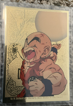 Krillin 1990 Gold Card Is It Defeat or Victory that Waits in the Dark - Image 1