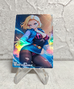Android 18 Dbz Trading Card Waifu Goddess Story Anime Girl holo Karte Manga Art - Image 1