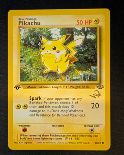 Jungle | Pikachu GOLD W STAMP Pokemon Card 1st Edition 60/64 - Image 1