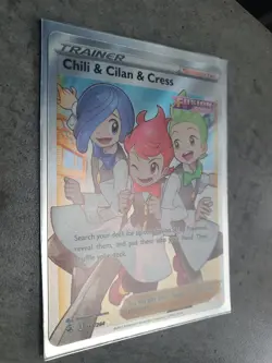 Pokemon Card - Holo Ultra Rare - Chili & Cilan & Cress 258/264 Full Art - Image 3