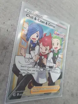 Pokemon Card - Holo Ultra Rare - Chili & Cilan & Cress 258/264 Full Art - Image 4