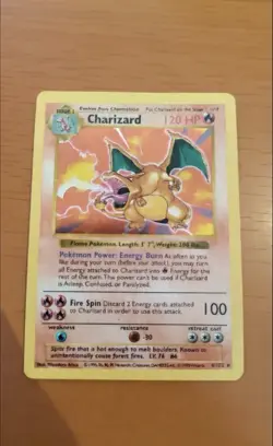 1999 Pokemon Shadowless Charizard Holo #4 If It Doesn’t Sell By Wed I’ll Keep It - Image 1