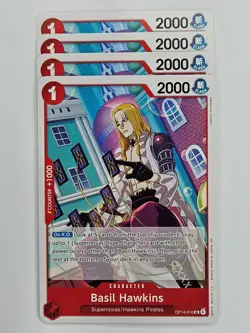 One Piece - 4x OP14-010 Basil Hawkins - Uncommon - Image 1