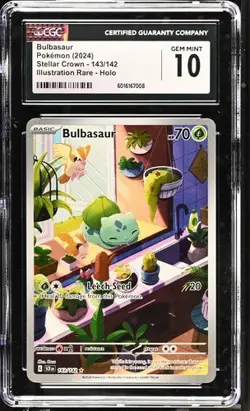 CGC 10 Bulbasaur 2024 Stellar Crown 143/142 Illustration Rare Pokemon Card - Image 1