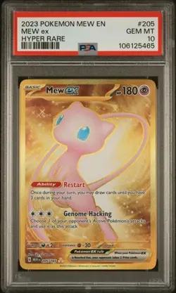 Pokemon Mew ex Sv: Scarlet & Violet 151 205/165 Holo PSA 10 GEM MINT graded card - Image 1