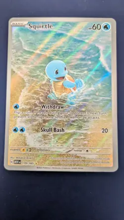Pokemon Squirtle TCG Full Art Holo Card 2023 Illustration Rare 170/165 - Image 1