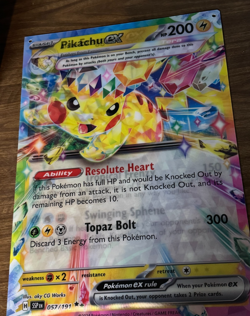 POKEMON SURGING SPARKS 17 X 24 PIKACHU EX ALOLAN LENTICULAR JUMBO CARD SIGN - Image 1