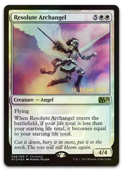 Resolute Archangel #28 (Foil) (LP) Prerelease Cards PRE Magic MTG - Image 1