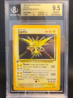 Pokemon Card Zapdos 16/102 Holo - Base Set 1st Edition BGS 9.5 Italian - Image 1