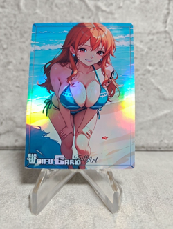 Nami Trading Card Waifu Goddess Story Anime Girl holo Karte Manga Art Full Art - Image 1