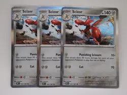 3x Scizor 141/197 Obsidian Flames Holo Rare Pokemon Card - Image 1
