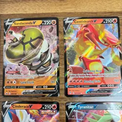 Pokemon Card Lot 8 V Ultra Rare Holo Rayquaza Tyranitar Houndoom Full Art TCG - Image 3