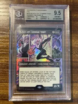 MTG✨BLACK CAT, CUNNING THIEF Brdless FOIL✨SPM Marvel’s Spider-Man BGS 9.5 RARE - Image 1