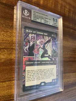 MTG✨BLACK CAT, CUNNING THIEF Brdless FOIL✨SPM Marvel’s Spider-Man BGS 9.5 RARE - Image 3