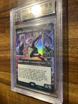 MTG✨BLACK CAT, CUNNING THIEF Brdless FOIL✨SPM Marvel’s Spider-Man BGS 9.5 RARE - Image 4