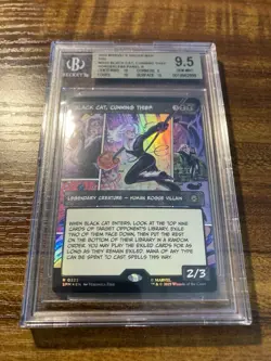 MTG✨BLACK CAT, CUNNING THIEF Brdless FOIL✨SPM Marvel’s Spider-Man BGS 9.5 RARE - Image 5