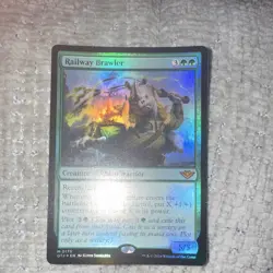 Magic: The Gathering Railway Brawler Foil Creature Outlaws Thunder Junction Rar… - Image 1
