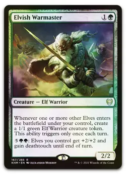 Elvish Warmaster #167 (Foil) (NM) Kaldheim KHM Magic MTG - Image 1