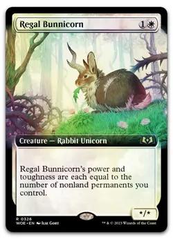 Regal Bunnicorn (Extended Art) #326 (Foil) (NM) Wilds of Eldraine WOE Magic MTG - Image 1