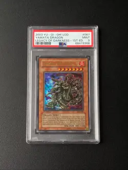 4 PSA Graded Cards: Yamata Dragon, Skull Archfiend, Breaker M.Warrior Chaos Comm - Image 1